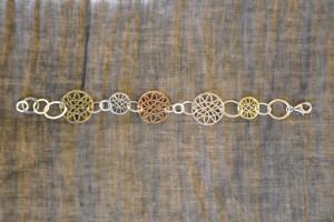 Bracciale in oro giallo e rosso 750/1...