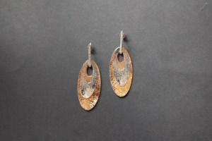 Orecchini in oro bianco e rosso 750/1...