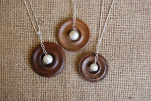 Ciondoli in argento 925/1000 e legno ...