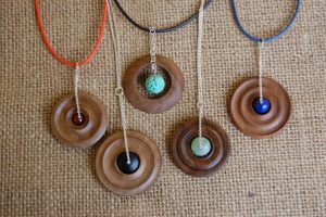 Ciondoli in argento 925/1000 e legno ...